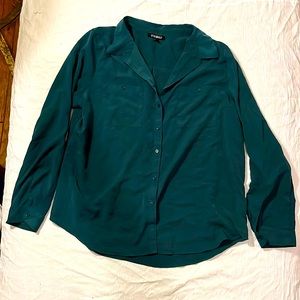 Sheer green long sleeve shirt